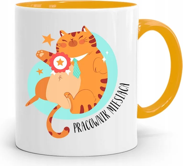 Munkavállalóknak Sárga Bögre A Hónap Dolgozója fényképes nyomtatással