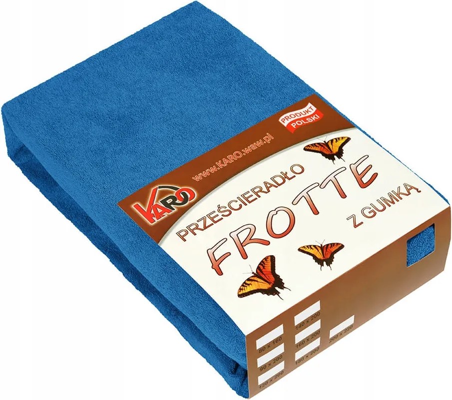 Gumis frottír lepedő 120x200 búzavirág Karo