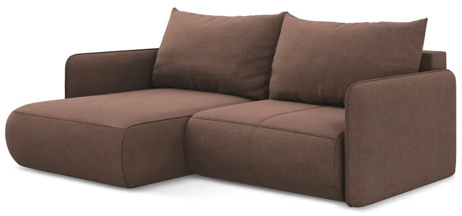 Rózsaszín kinyitható-tárolóhelyes sarokkanapé (bal oldali) Nanea – Makamii