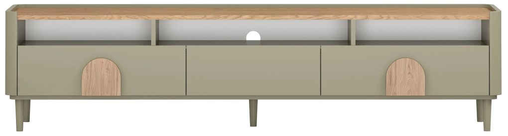 Amilio RTV szekrény 200 cm - eukaliptusz / baltic tölgy / natúr tölgy fogantyú