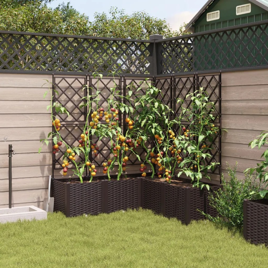 Kert Cserép Rácsos 5 db Barna 120x120x143 cm