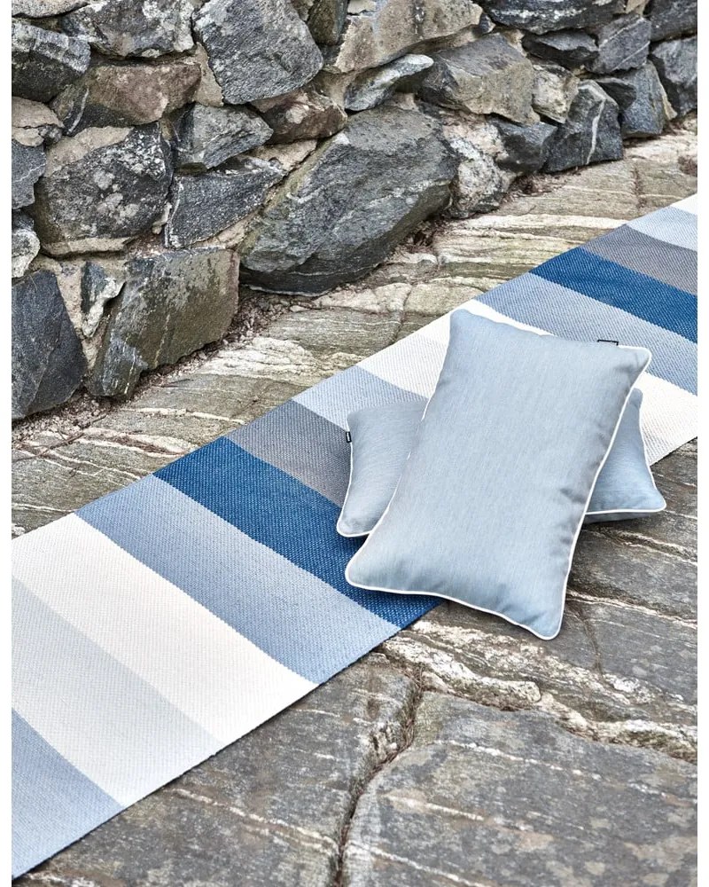 Kék-krémszínű kültéri-beltéri futószőnyeg 70x200 cm Molly Ocean Grey – Pappelina