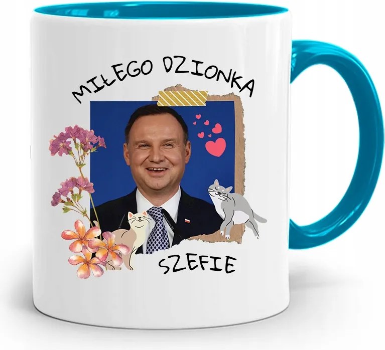 Duda András Kék Elnöki Bögre Neked, fényképes nyomattal