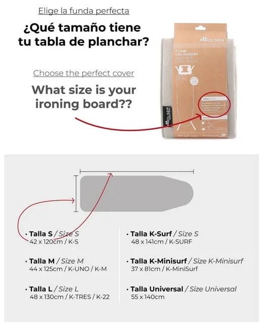 Vasalódeszka huzat 140x55 cm Universal – Rolser