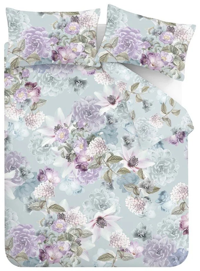 Világoskék egyszemélyes ágyneműhuzat 135x200 cm Floral Serenity – RHS