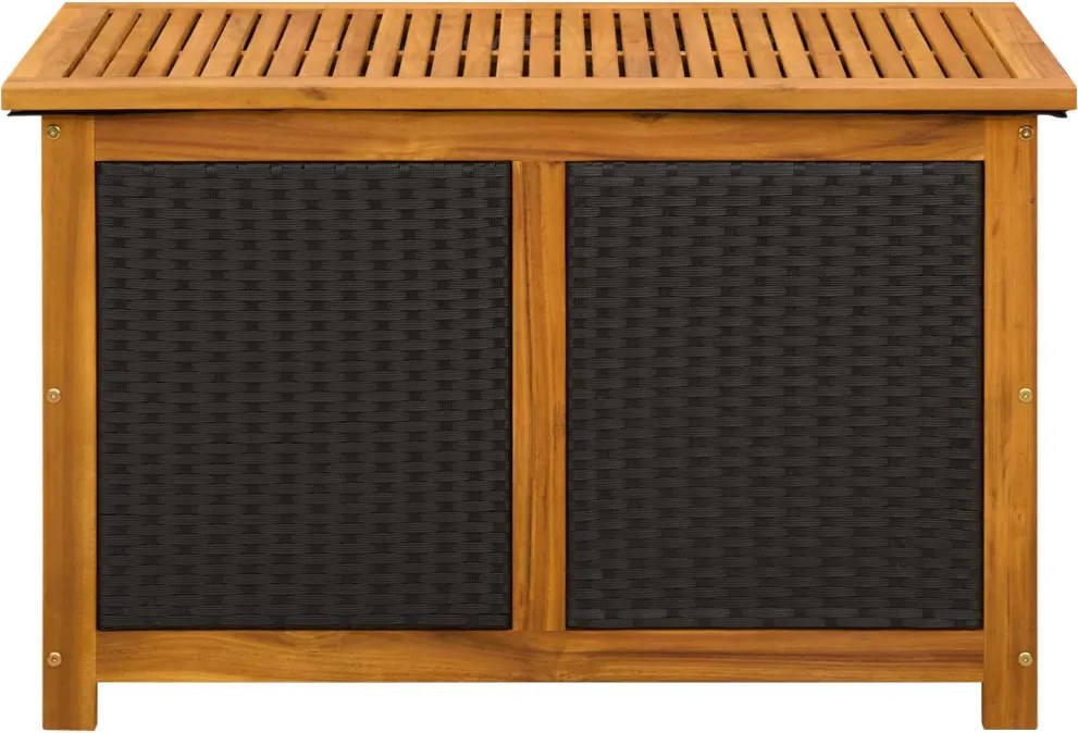 vidaXL Kerti Tároló Doboz 185 L Tömör Akácfa 90 x 50 x 56 cm Fekete
