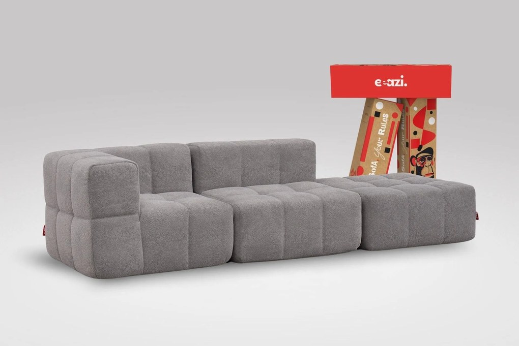3 Teiliges Modulares Sofa – Grau