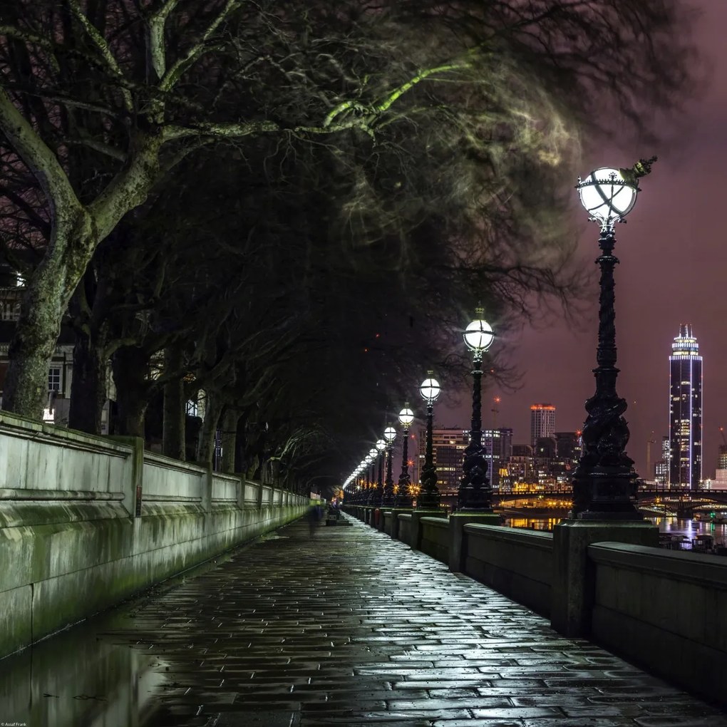 Poszter 50x50cm Esti sétány a Temze partján, Assaf Frank