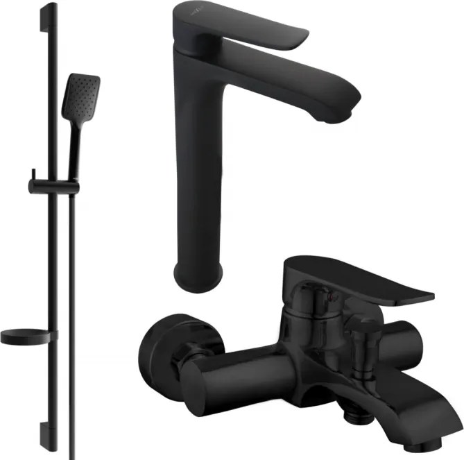 Mexen Pecos DS62 fürdőkád csaptelep szett, fekete - 72713DS62-70