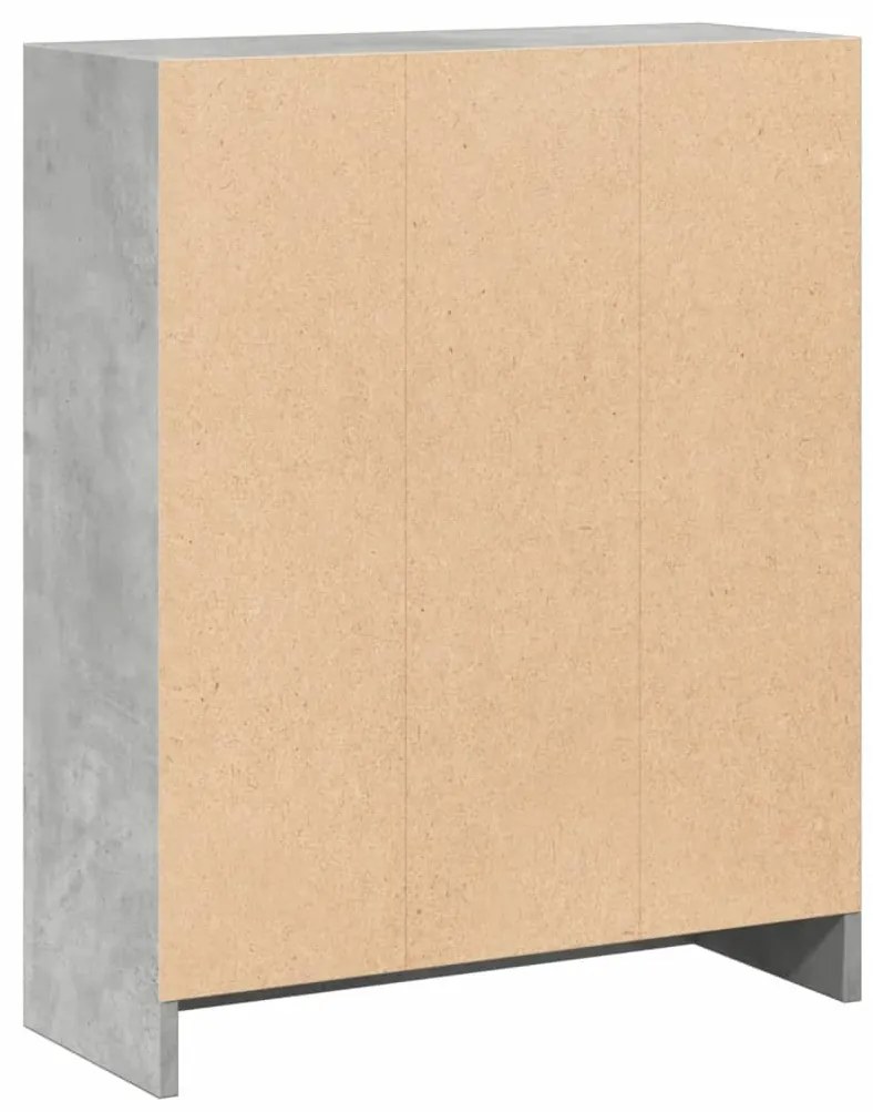betonszürke szerelt fa könyvespolc 60 x 24 x 76 cm