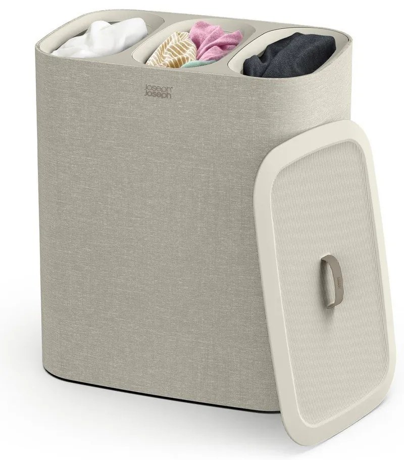 Bézs textil szennyeskosár 90 l Tota Trio – Joseph Joseph