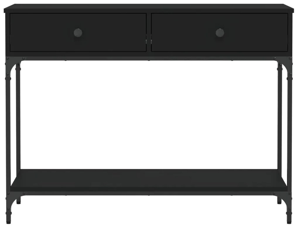 fekete szerelt fa tálalóasztal 100 x 34,5 x 75 cm