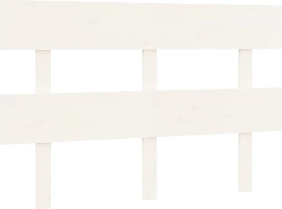 vidaXL fehér tömör fenyőfa ágyfejtámla 124x3x81 cm