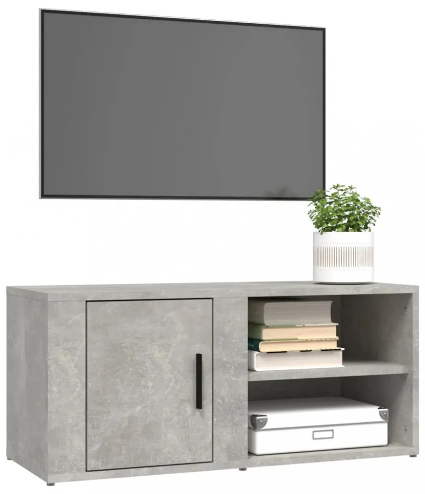 2 db betonszürke szerelt fa TV-szekrény 80x31,5x36 cm