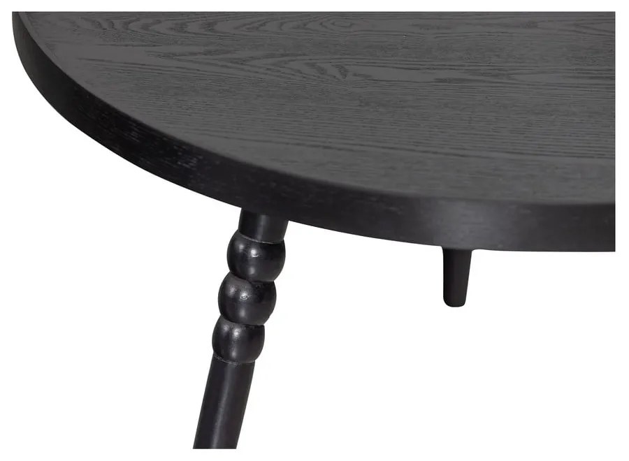 Ponto fekete dohányzóasztal, ø 75 cm - WOOOD