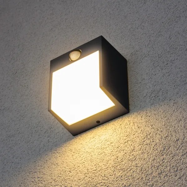 Brilagi-LED kültéri fali lámpa szenzorral TERNI LED/12W/230V antracit IP44