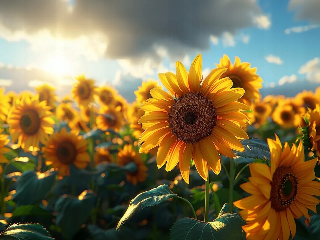 Vászonkép Canvas Természet Napraforgó Virág Mező Rét 80x60