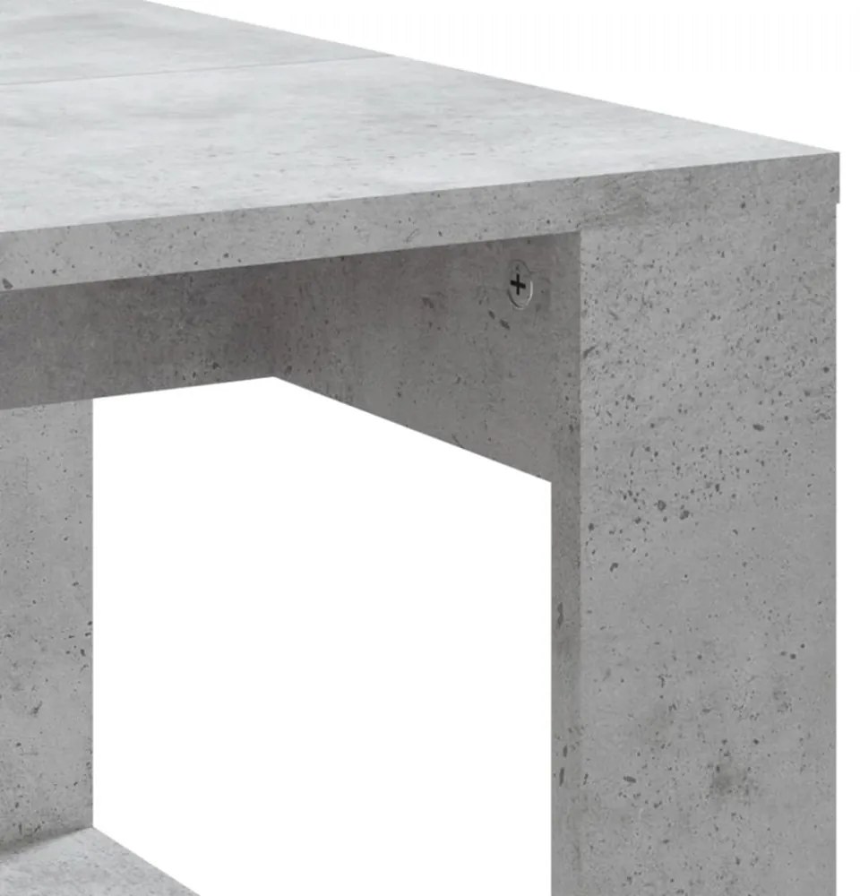 betonszürke szerelt fa dohányzóasztal 102x50x35 cm