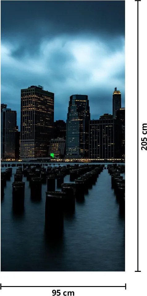 Fotótapéta ajtóra - New York-i felhőkarcolók kilátása (95x205cm)