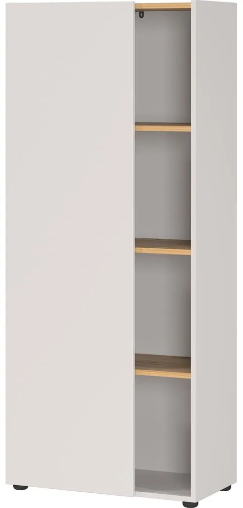 Krémszínű könyvespolc tölgyfa dekorral 61x145x34 cm Adrano – Germania
