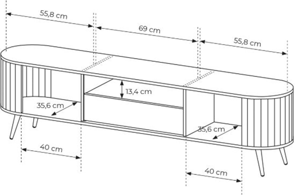 Luvio TV-szekrény 196 cm fiókkal - cremona tölgy