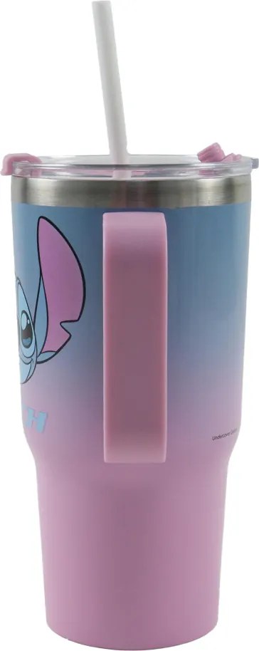 Disney Lilo és Stitch, A csillagkutya Alien 626 rozsdamentes acél thermo szívószálas kulacs 520 ml