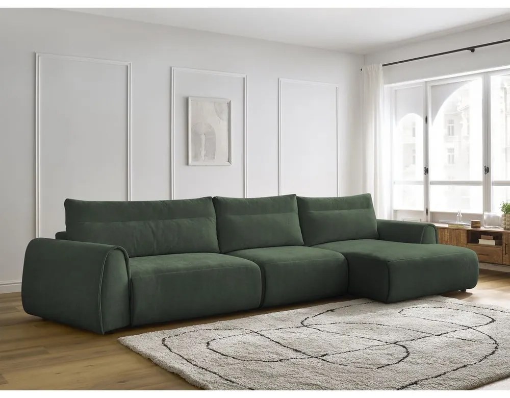 Sötétzöld sarokkanapé Aden – Bobochic Paris