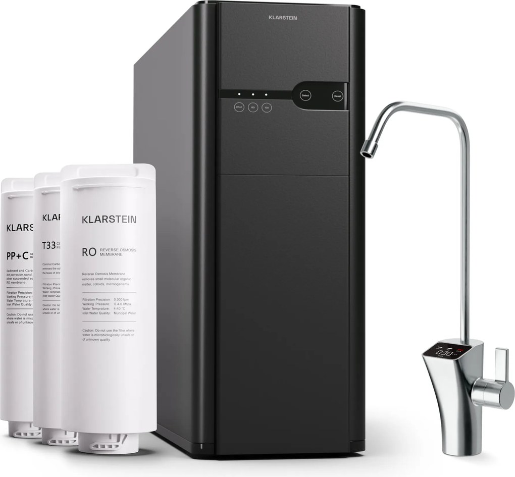 Klarstein PureLine 600, szűrőrendszer, fordított ozmózis, 600 GPD / 2270 L/d