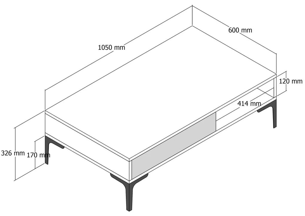 Dohányzóasztal Irma (dió + fehér). 1089232