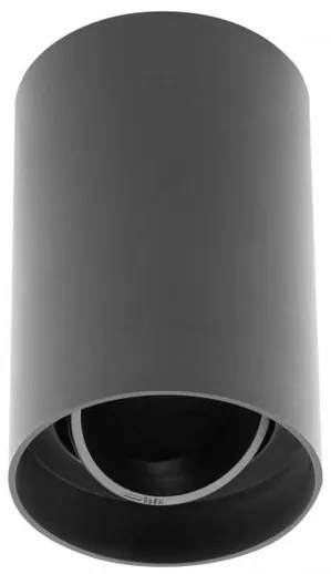 Lámpa Mennyezeti lámpatest RESTO, PC, φ80x125mm, IP20, max 20W, kör, fekete