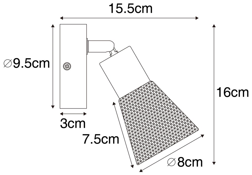 Ipari reflektor fekete fával - Kristina