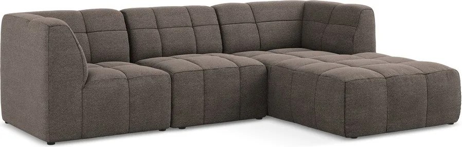 Barna buklé sarokkanapé (jobb oldali-heverő résszel) Aloha – Makamii