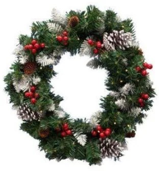 LED karácsonyi koszorú 35xLED/3xAA 8 funkciós átm. 45 cm IP44 meleg fehér