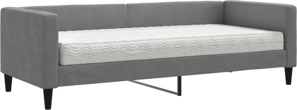vidaXL sötétszürke szövet kanapéágy matraccal 80 x 200 cm