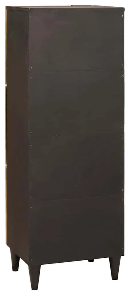 Oldalsó szekrény tárolóval Fekete és arany 40 x 33.5 x 110 cm