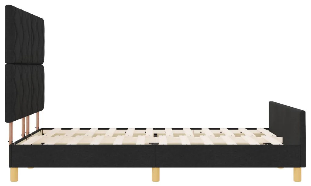 Fekete Ágykeret 160x200 cm Szövet