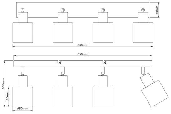 Globo 54114-4 - TRENT spotlámpa 4xE14/25W/230V
