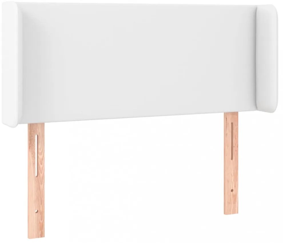 fehér műbőr szárnyas fejtámla 93x16x78/88 cm