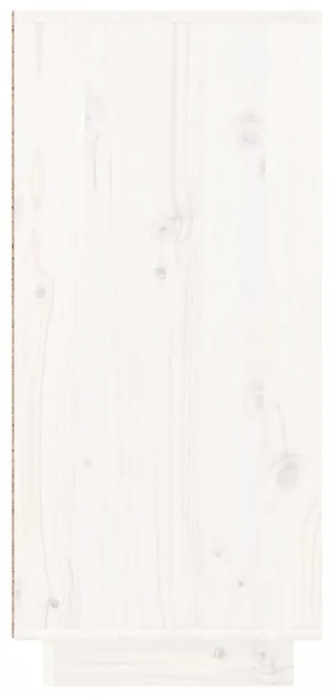 fehér tömör fenyőfa tálalószekrény 110 x 34 x 75 cm