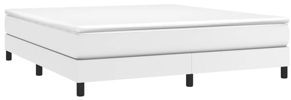 fehér műbőr rugós ágykeret 180x200 cm