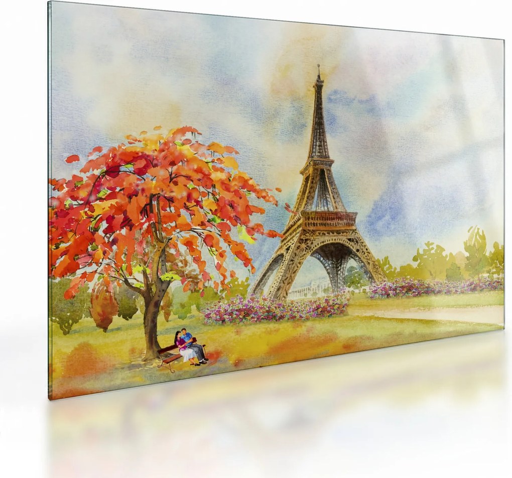 Festett kép az Eiffel-torony (üvegen) (70x50 cm)