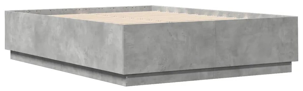 betonszürke szerelt fa ágykeret 140 x 200 cm