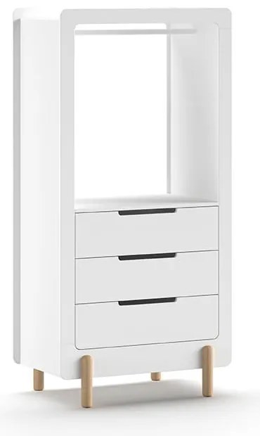 Fehér nyitott gyerek ruhásszekrény 88x180x57 cm Smile – Vipack