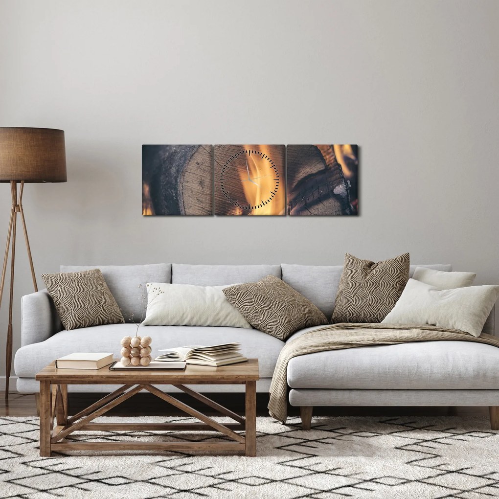 Égő fa képe (órával) (90x30 cm)