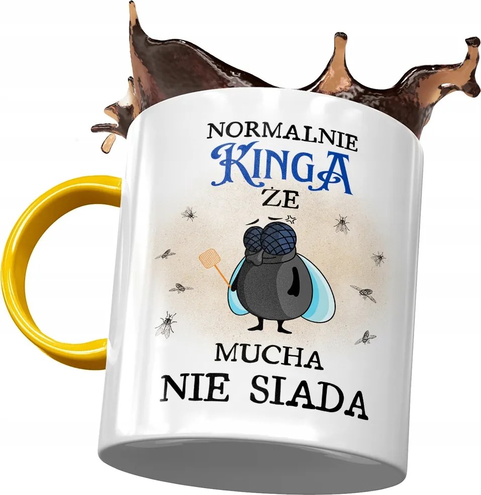 Sárga Bögre Kinga Barátnőnek Ajándék Nyomtatott Fotóval