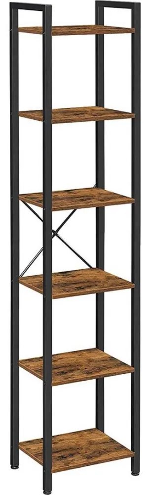 NAVARO könyvszekrény barna/fekete