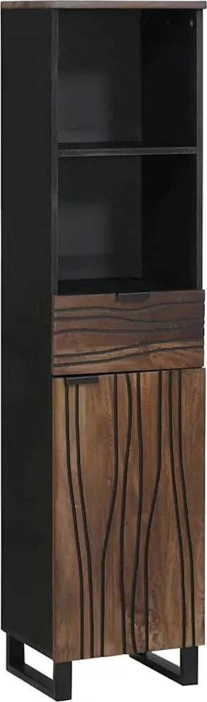 vidaXL Fürdőszobai mosdószekrény ajtóval Dió 38 x 33 x 160 cm Faanyag