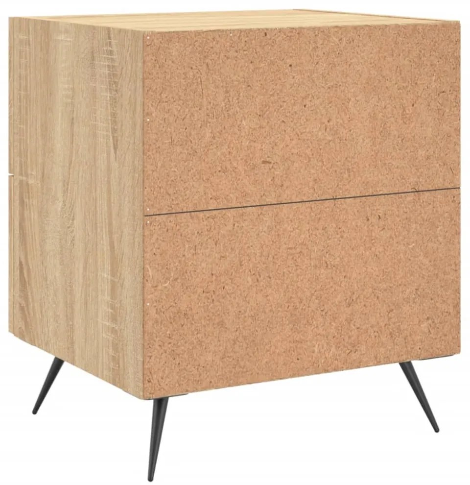 2 db sonoma tölgy színű szerelt fa éjjeliszekrény 40x35x47,5 cm