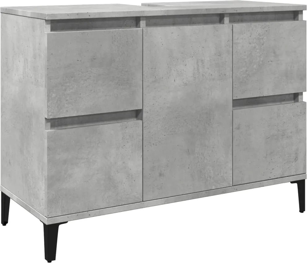 vidaXL betonszürke szerelt fa mosdószekrény 80 x 33 x 60 cm
