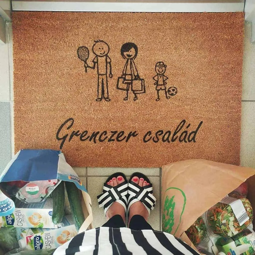 Itt lakik egy horgász vicces feliratos kókusz lábtörlő - több méretben (Válassz méretet: 60*90 cm, Válassz szállítási opciót: Extra szállítást kérek (